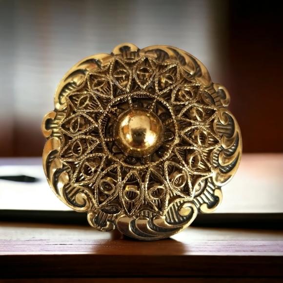 Vintage Mid Century West Germany Gold Tone Scarf Clip - Picture 2 of 12